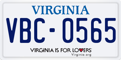 VA license plate VBC0565