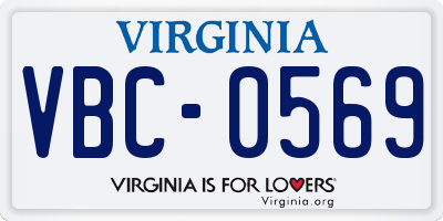 VA license plate VBC0569