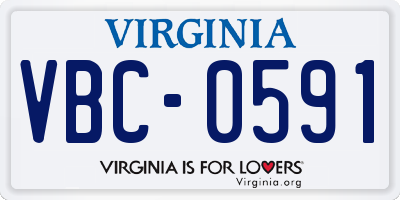 VA license plate VBC0591