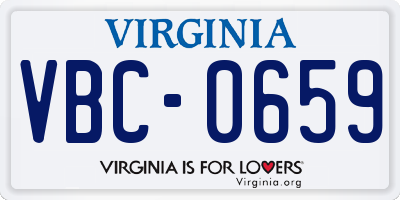 VA license plate VBC0659