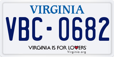 VA license plate VBC0682