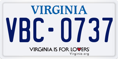 VA license plate VBC0737