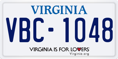 VA license plate VBC1048