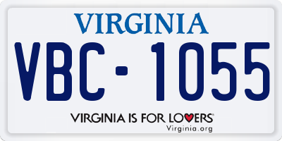 VA license plate VBC1055