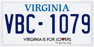 VA license plate VBC1079