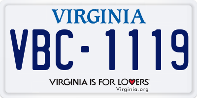 VA license plate VBC1119