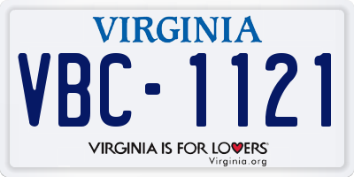 VA license plate VBC1121