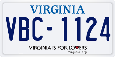 VA license plate VBC1124