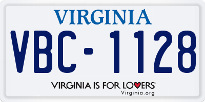 VA license plate VBC1128