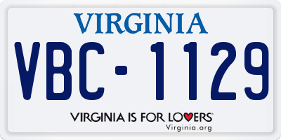 VA license plate VBC1129