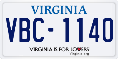 VA license plate VBC1140