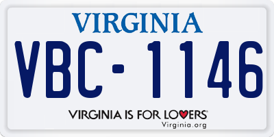 VA license plate VBC1146