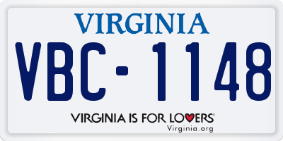 VA license plate VBC1148