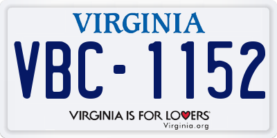VA license plate VBC1152