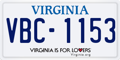 VA license plate VBC1153