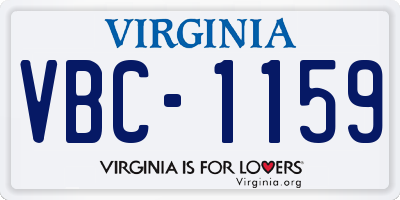 VA license plate VBC1159