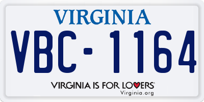VA license plate VBC1164