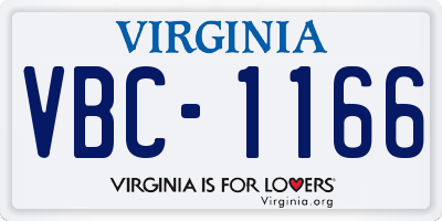 VA license plate VBC1166