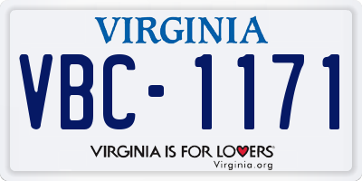 VA license plate VBC1171