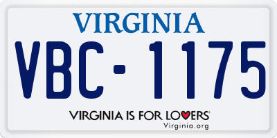 VA license plate VBC1175