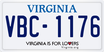 VA license plate VBC1176