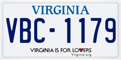 VA license plate VBC1179