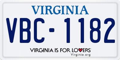 VA license plate VBC1182