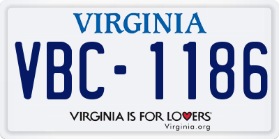 VA license plate VBC1186