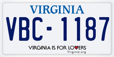 VA license plate VBC1187