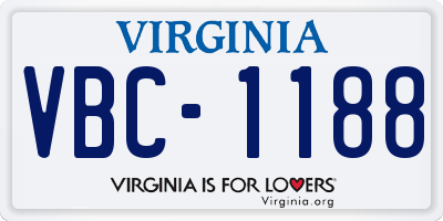 VA license plate VBC1188