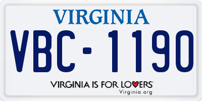 VA license plate VBC1190
