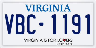 VA license plate VBC1191