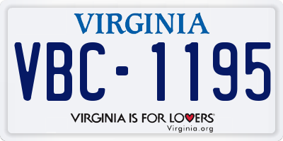 VA license plate VBC1195