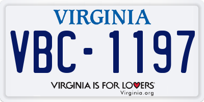 VA license plate VBC1197