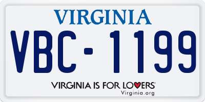 VA license plate VBC1199