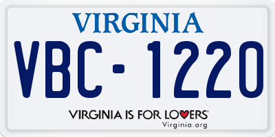 VA license plate VBC1220