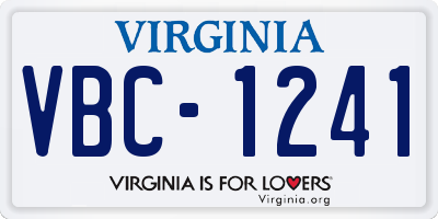 VA license plate VBC1241