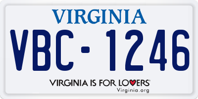 VA license plate VBC1246