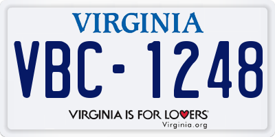 VA license plate VBC1248