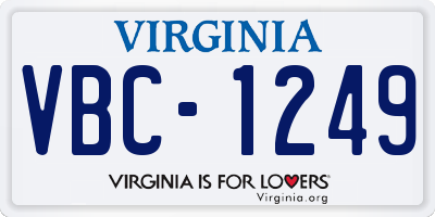 VA license plate VBC1249
