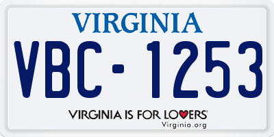 VA license plate VBC1253