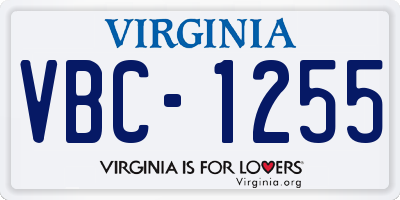 VA license plate VBC1255
