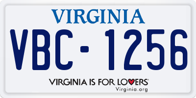VA license plate VBC1256