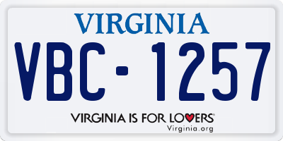 VA license plate VBC1257
