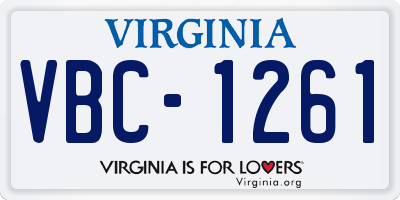 VA license plate VBC1261
