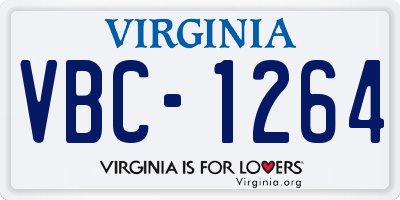 VA license plate VBC1264