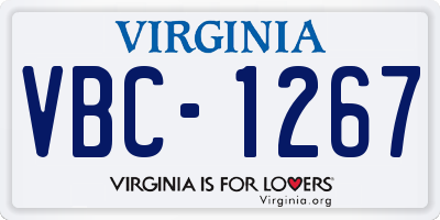 VA license plate VBC1267