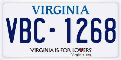 VA license plate VBC1268