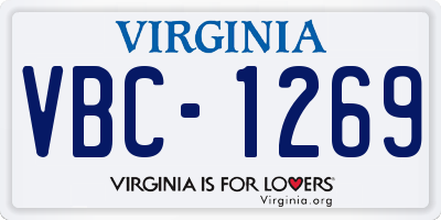 VA license plate VBC1269