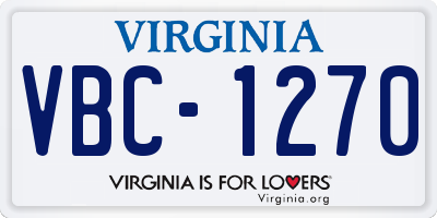 VA license plate VBC1270